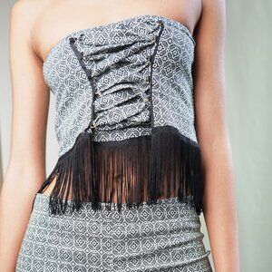 Matching SET Fringed Crop Top and Pants | Summer Outfit | Rave Outfit